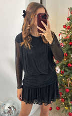 Vestido con Lentejuelas Midnight Kiss - Negro