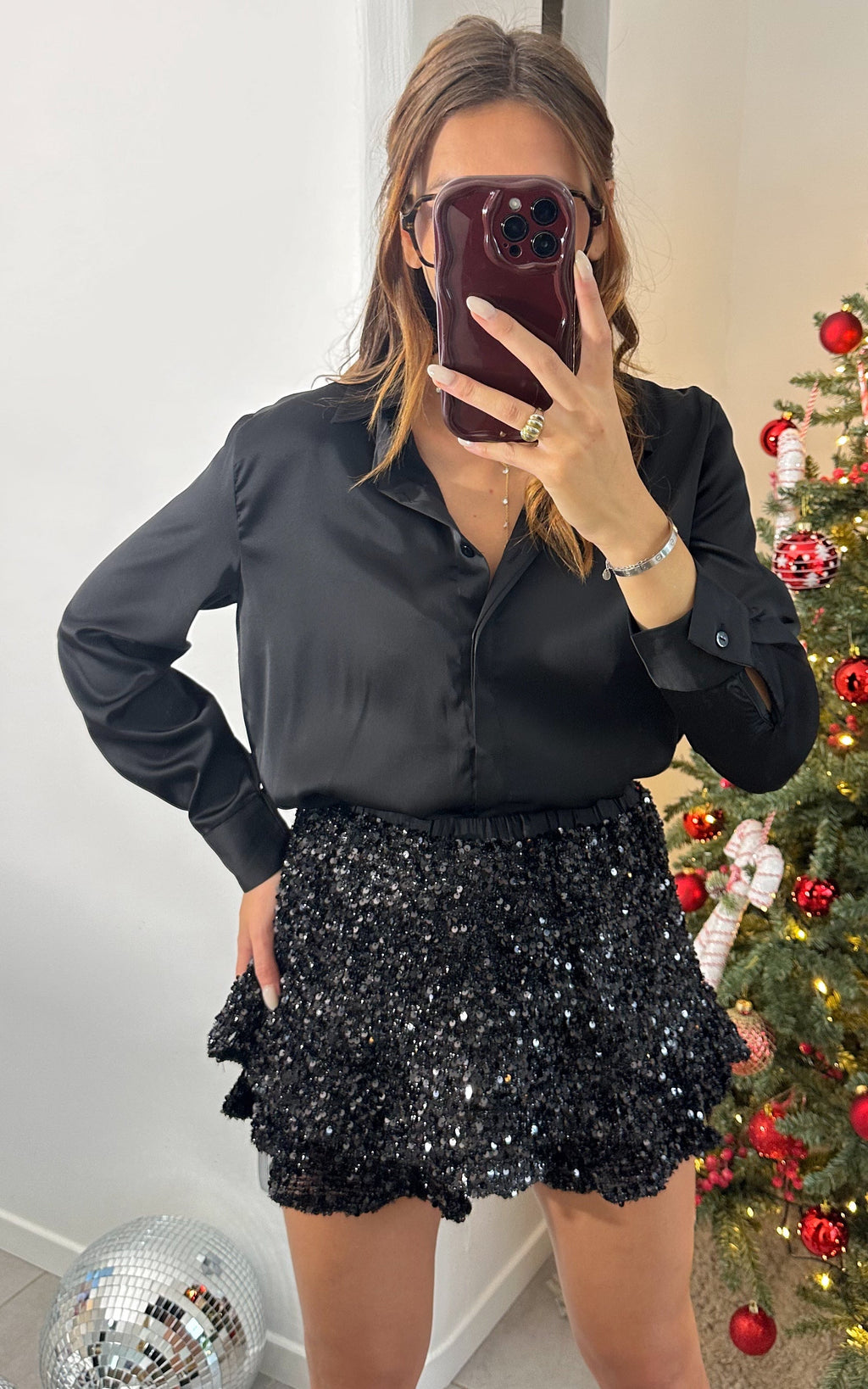 Sequin Skort Glitter Story - Black