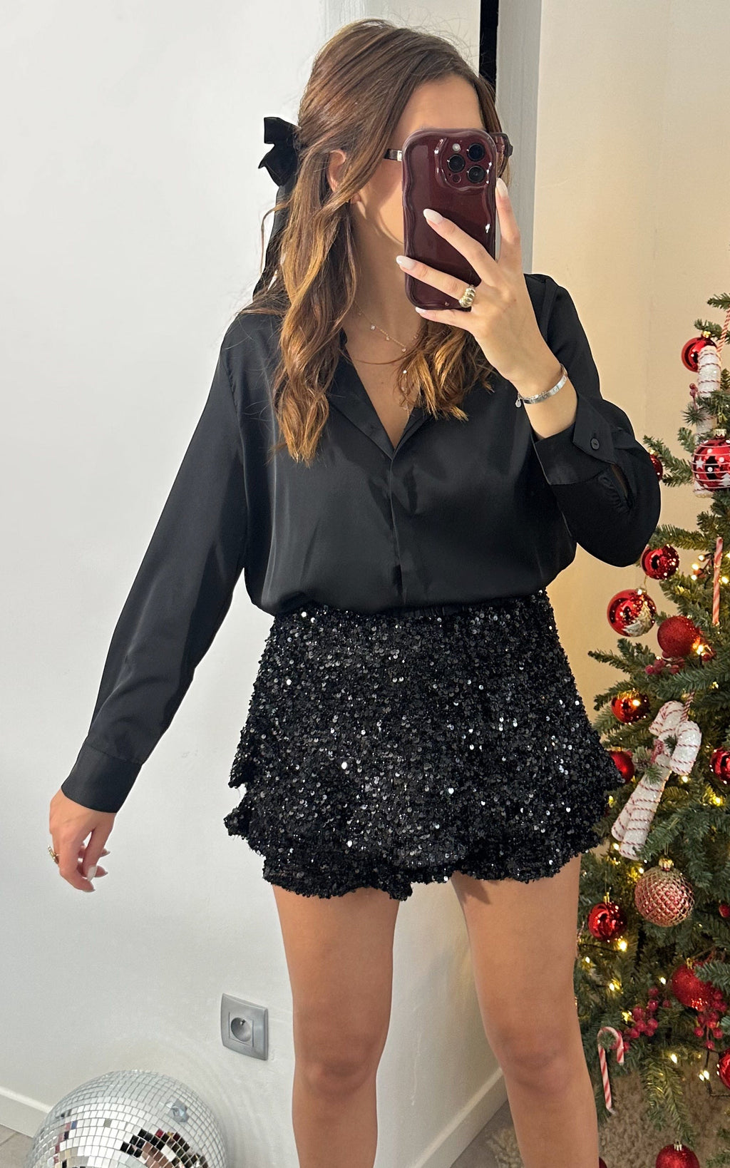 Sequin Skort Glitter Story - Black