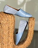 Baby Blue Slip-On Leather and Suede - Lachoix