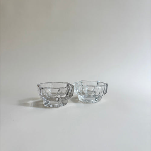 Paire De Bougeoirs En Verre Vintage