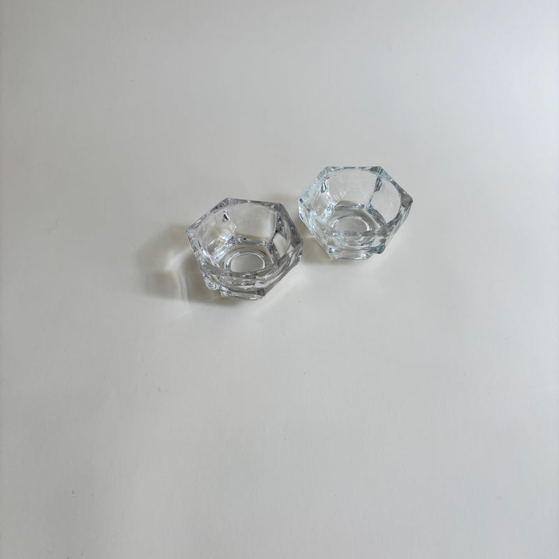 Paire De Bougeoirs En Verre Vintage