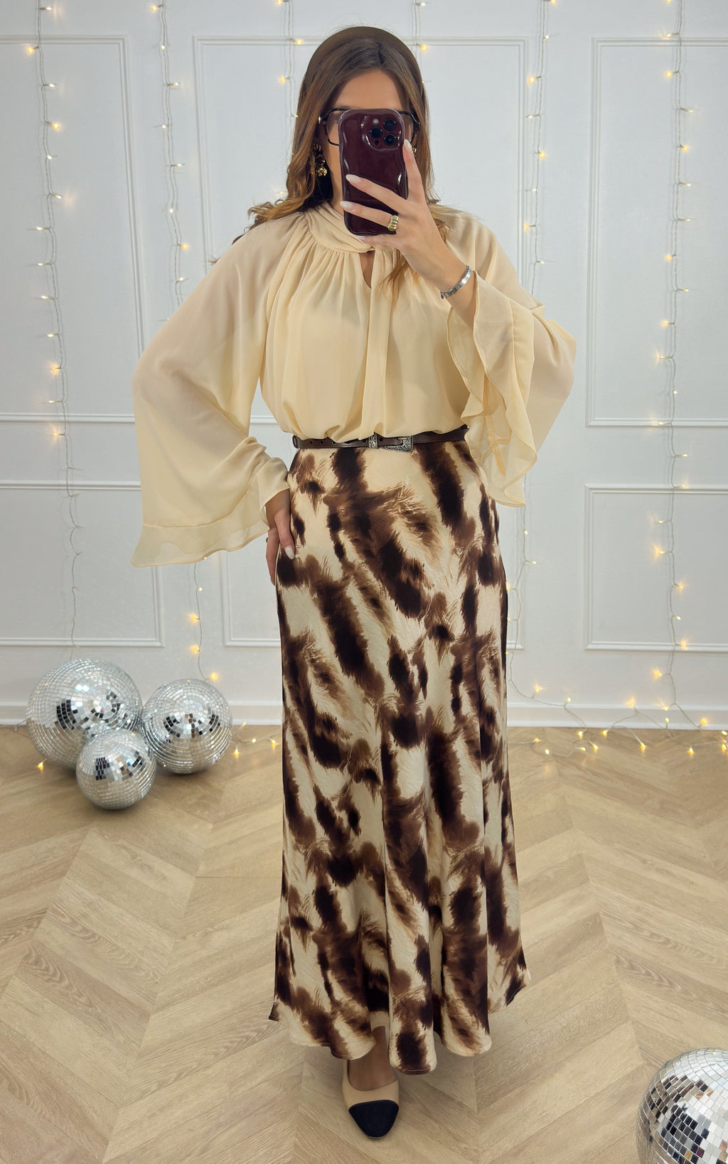 Gonna Lysandrella - Beige E Marrone