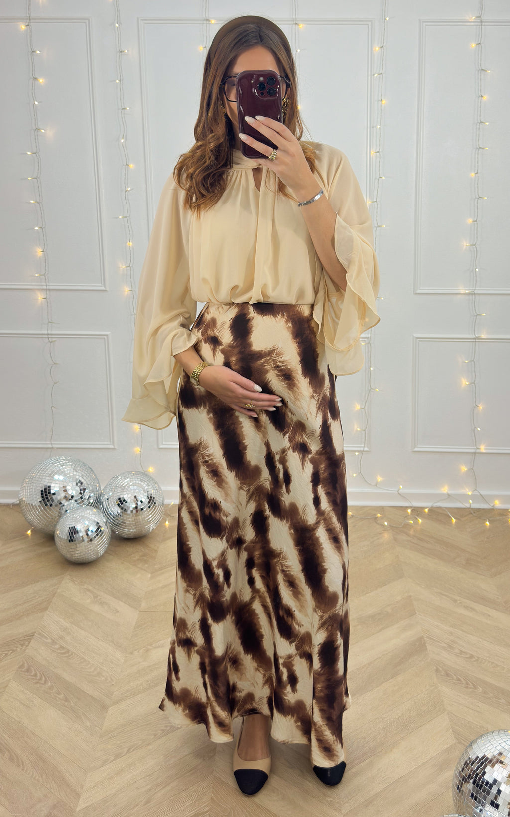 Gonna Lysandrella - Beige E Marrone