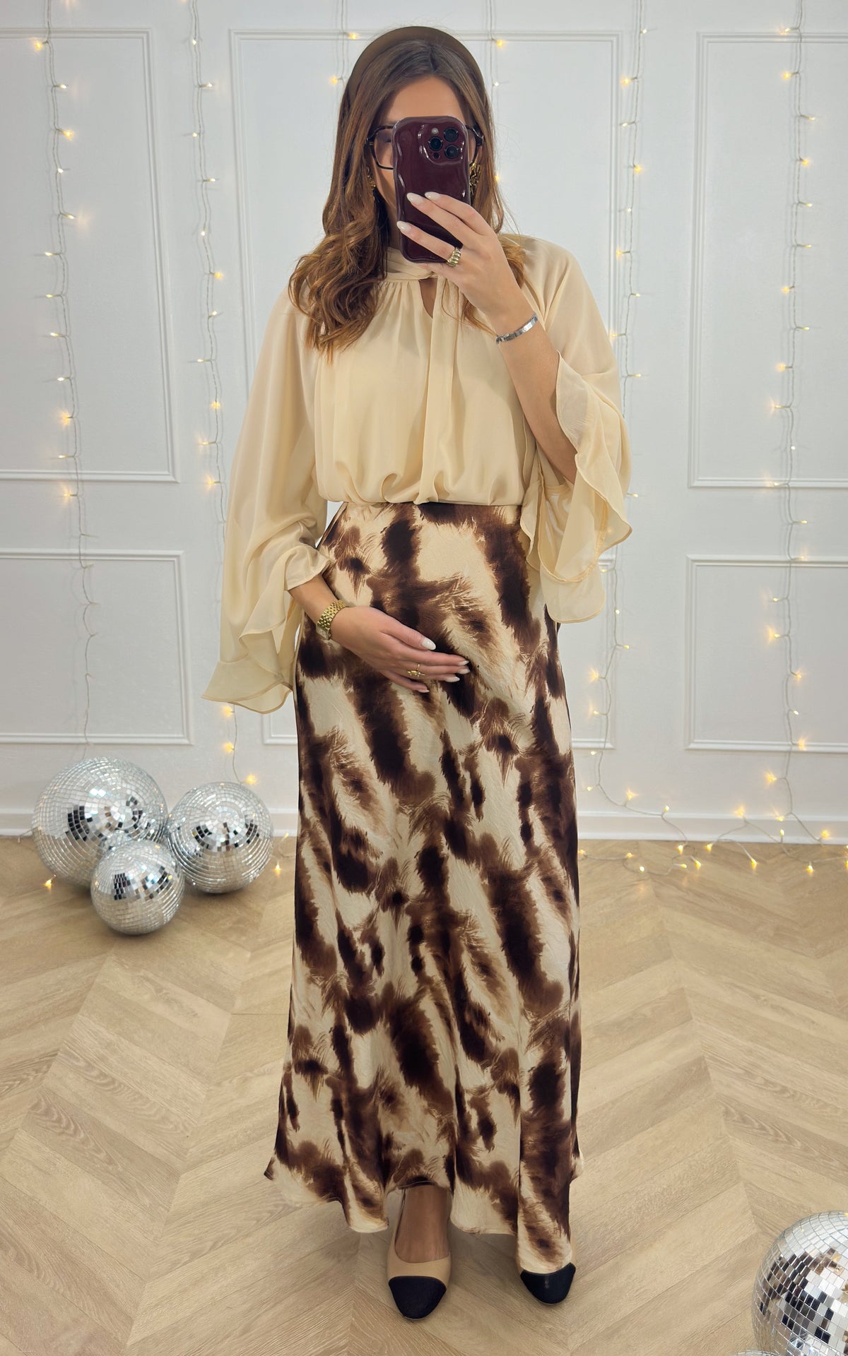 Gonna Lysandrella - Beige E Marrone