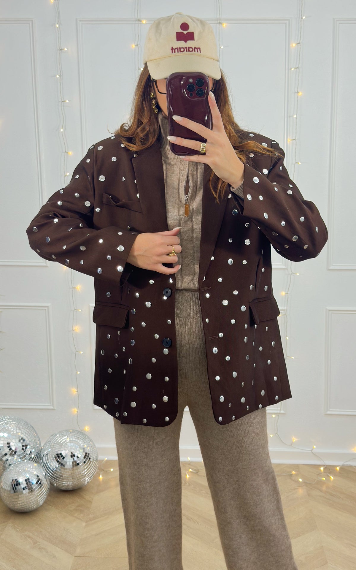 Studded Luenna Blazer - Brown
