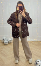 Studded Luenna Blazer - Brown