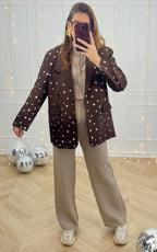 Studded Luenna Blazer - Brown