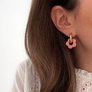 “Flora” steel coral hoop earrings-Instants-Plaisirs-Instants Plaisirs earrings | Jewelry