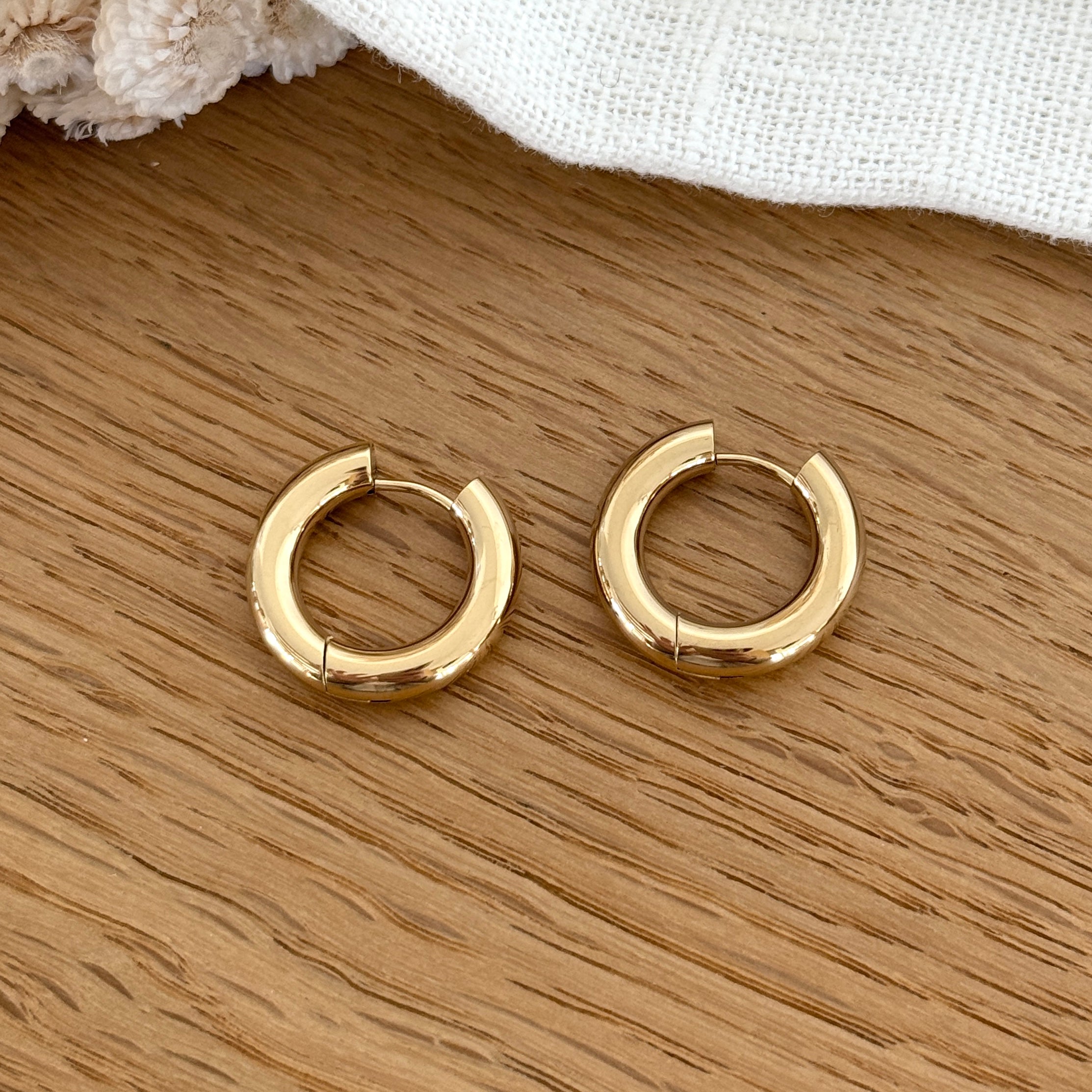 Pendientes Aros “Stelo” Acero Dorado