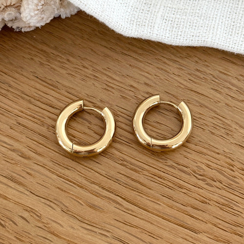 Créoles "Stelo" Acier Doré