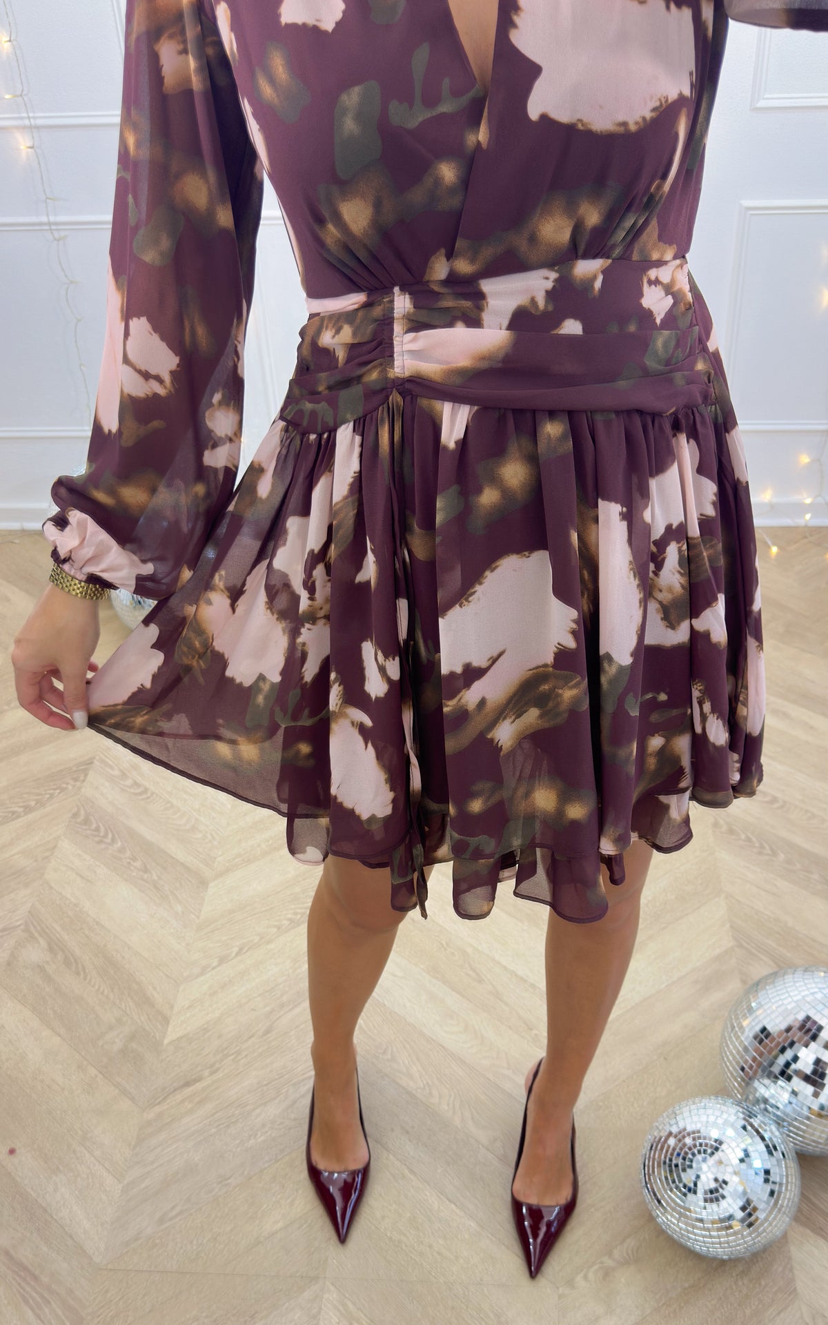 Naelina Dress - Burgundy