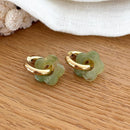 “Flora” olive green steel hoop earrings-Earrings-instants-plaisirs-Instants Plaisirs | Jewelry