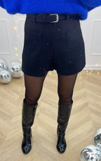 Elynae Sequin Shorts - Black