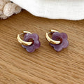 Pendientes aro “Flora” acero morado-Instants-Plaisirs-Pendientes-Instants Plaisirs | Joyas