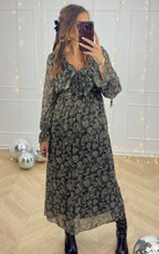 Vestido Con Estampado Floral Ceyliane - Caqui