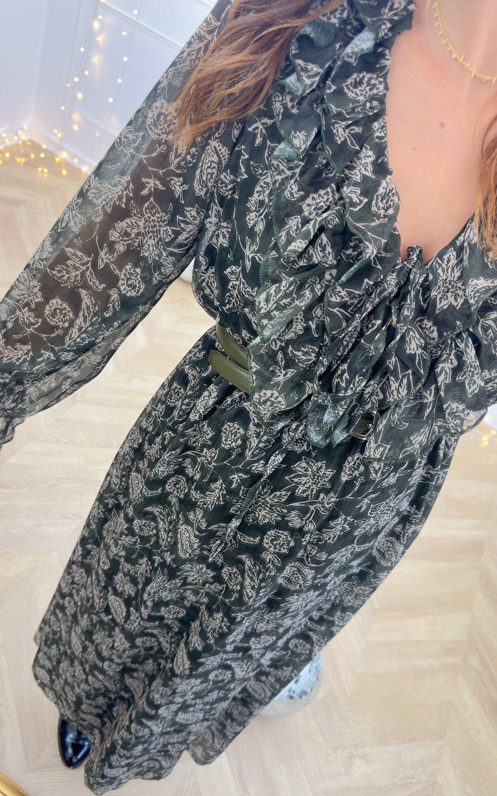 Vestido Con Estampado Floral Ceyliane - Caqui
