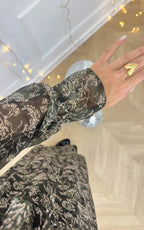 Vestido Con Estampado Floral Ceyliane - Caqui
