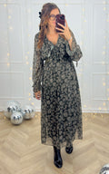 Vestido Con Estampado Floral Ceyliane - Caqui
