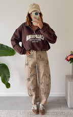 Luce Leopard Jeans - Beige and Chocolate
