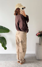 Luce Leopard Jeans - Beige and Chocolate