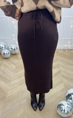 Zenara Knitted Skirt - Chocolate