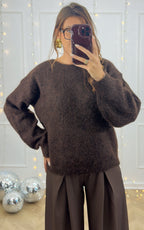 Maglione Schiena Scoperta Con Fiocco Althea - Cioccolato