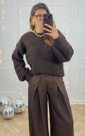 Maglione Schiena Scoperta Con Fiocco Althea - Cioccolato