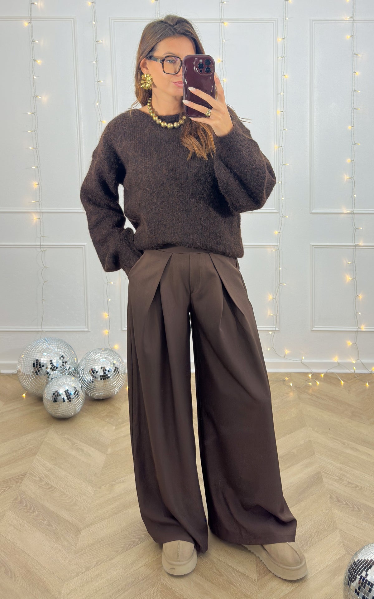 Maglione Schiena Scoperta Con Fiocco Althea - Cioccolato