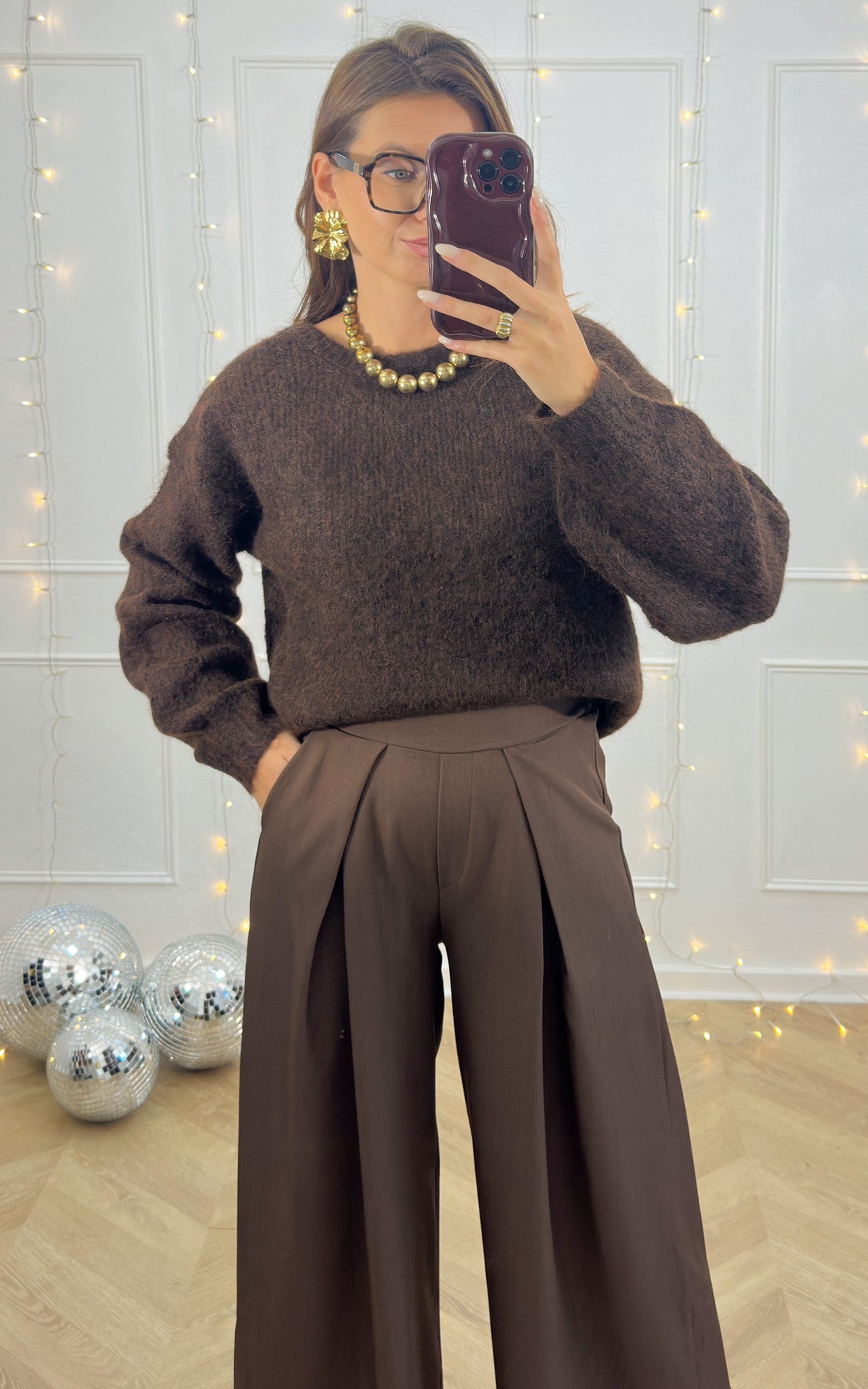 Maglione Schiena Scoperta Con Fiocco Althea - Cioccolato