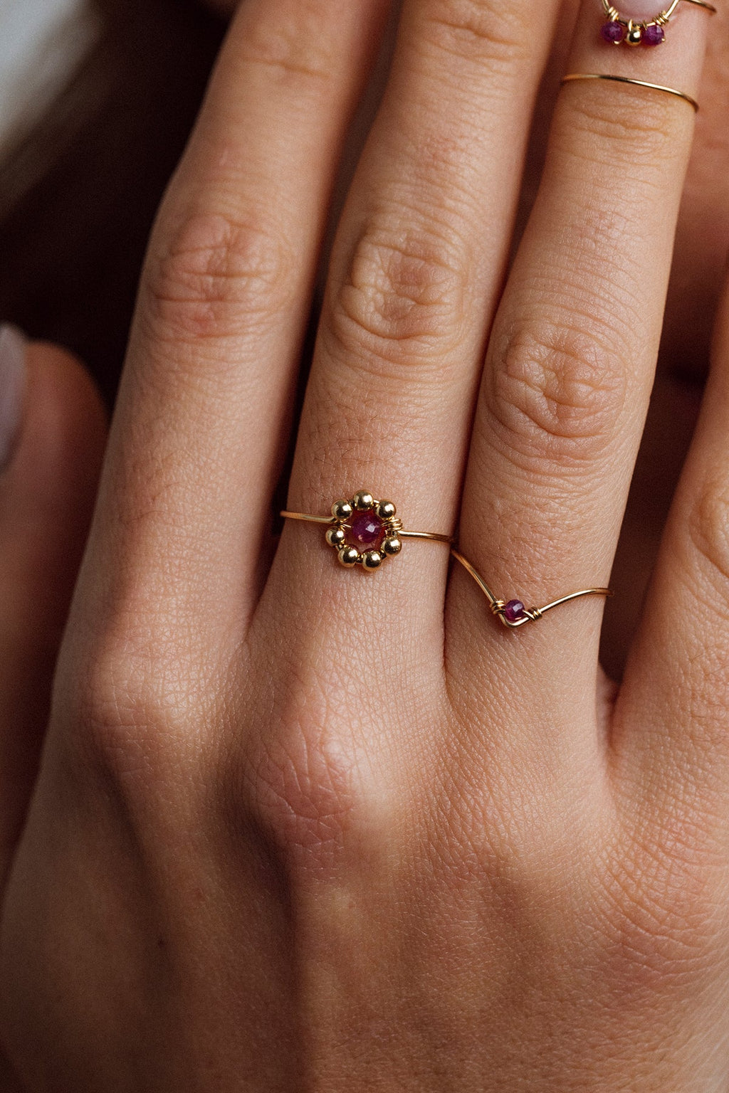 Bague Daisy - Rubis