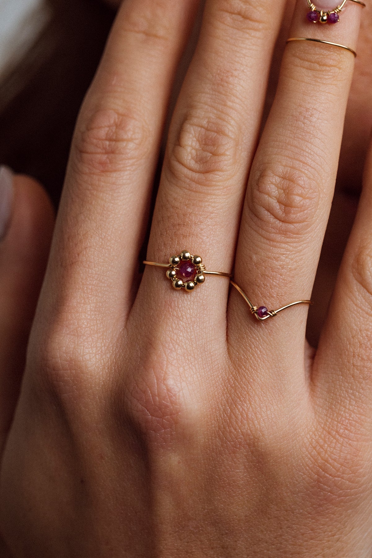 Bague Daisy - Rubis