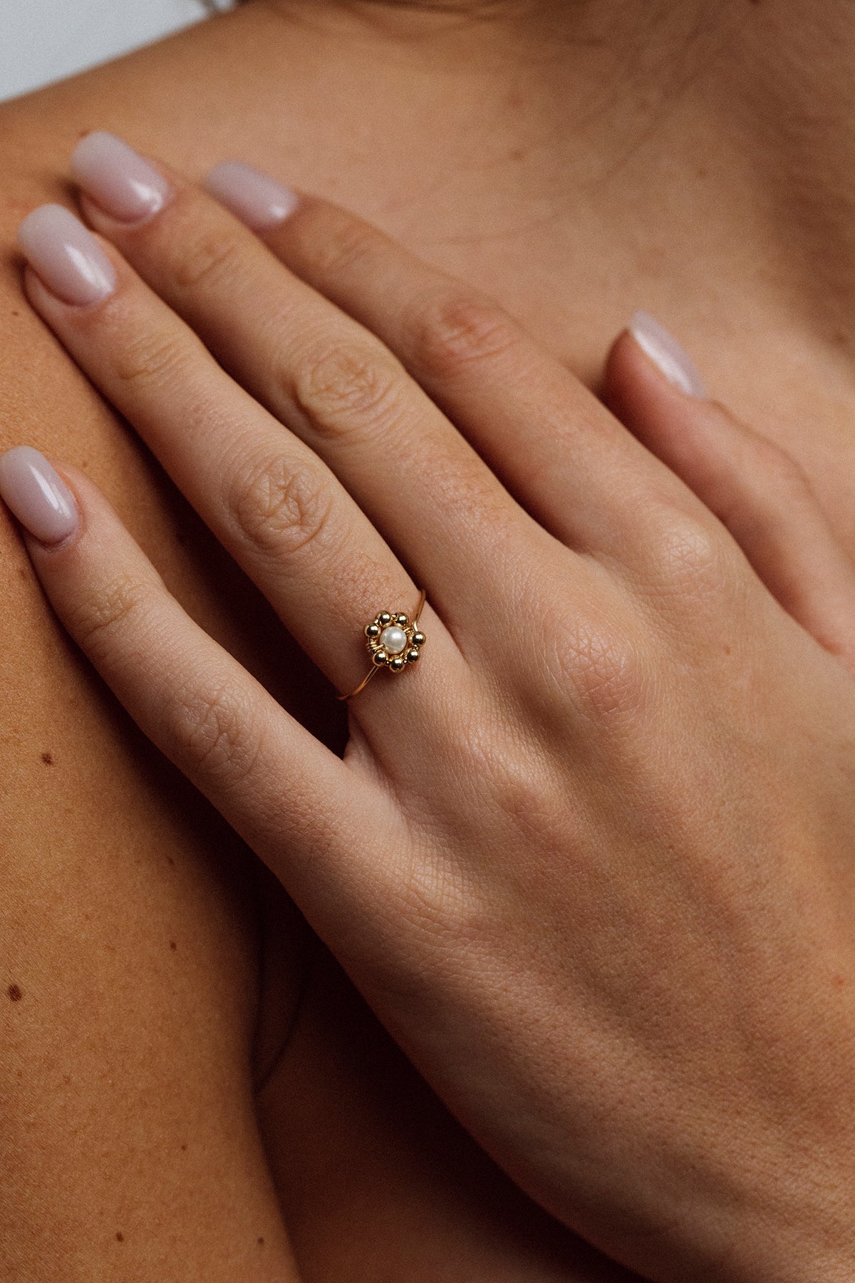 Anillo Daisy - Perla Cultivada