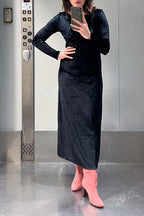 Madison Dress - Black Velvet