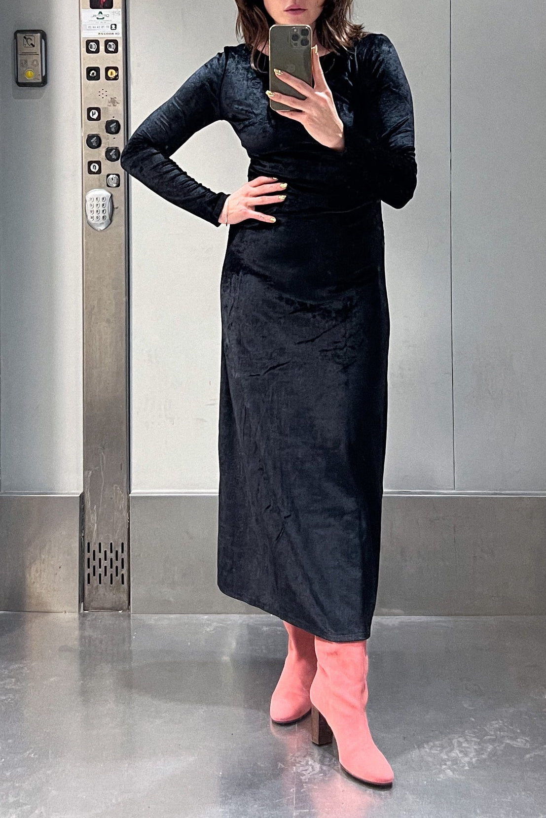 Madison Dress - Black Velvet