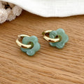 "Flora" hoop earrings in sage green steel-Earrings-instants-plaisirs-Instants Plaisirs | Jewelry