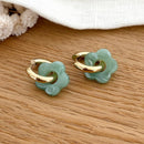 "Flora" hoop earrings in sage green steel-Earrings-instants-plaisirs-Instants Plaisirs | Jewelry
