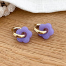 "Flora" hoop earrings lavender steel-Earrings-instants-plaisirs-Instants Plaisirs | Jewelry