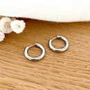 “Mini Stelo” Hoop Earrings Silver Steel