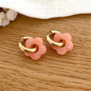 “Flora” hoop earrings, salmon steel-Earrings-instants-plaisirs-Instants Plaisirs | Jewelry