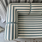Sofá Cama De Rayas Verdes Y Blancas Vintage