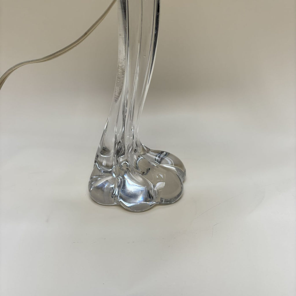 Pie De Lámpara Garra De Oso En Cristal Vintage