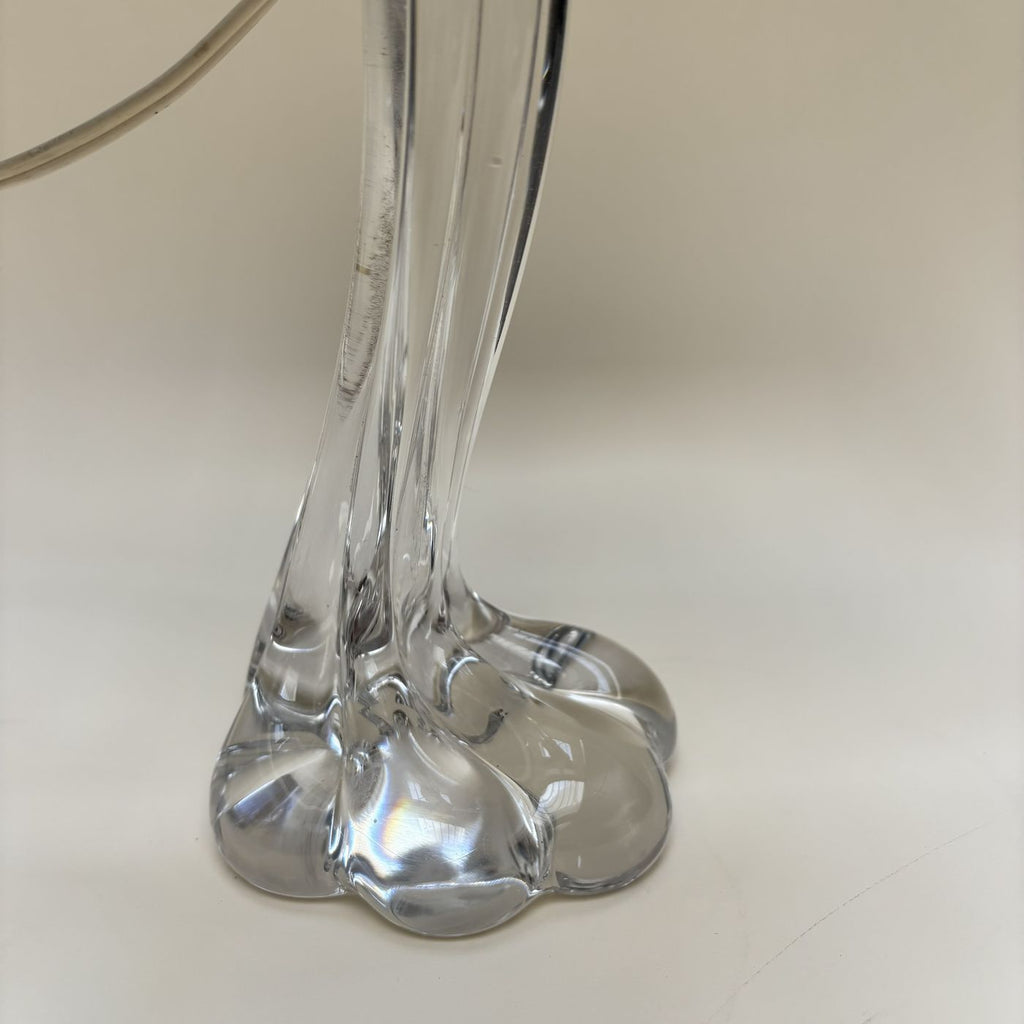 Pie De Lámpara Garra De Oso En Cristal Vintage