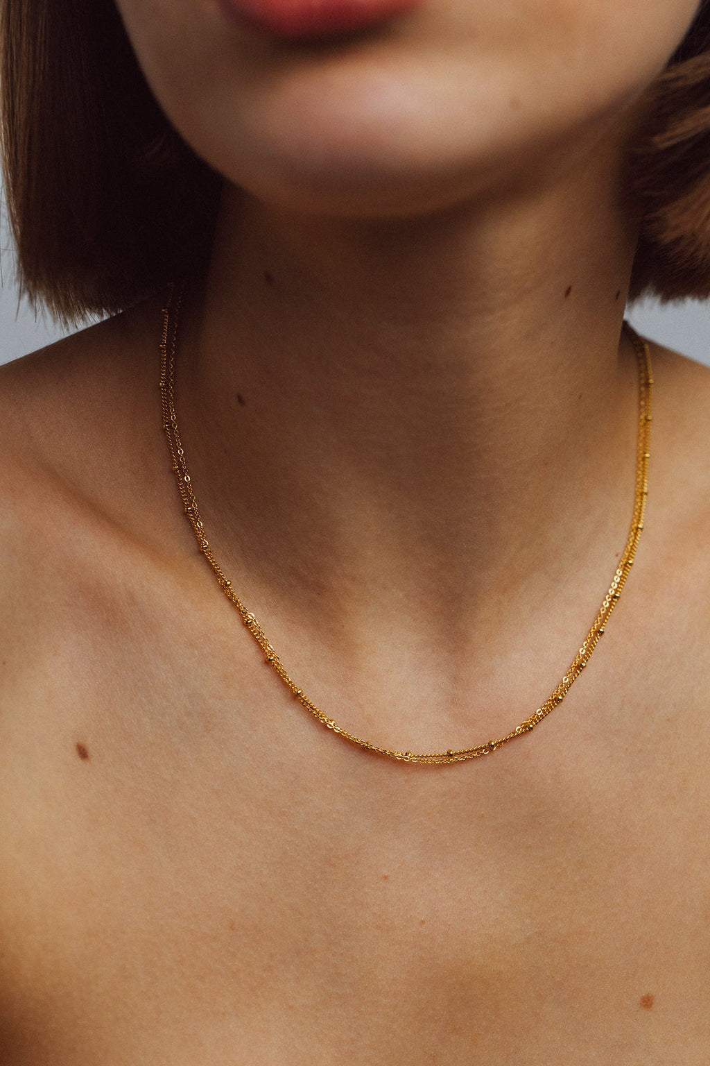 Collier-Bracelet Double Satellite - Or