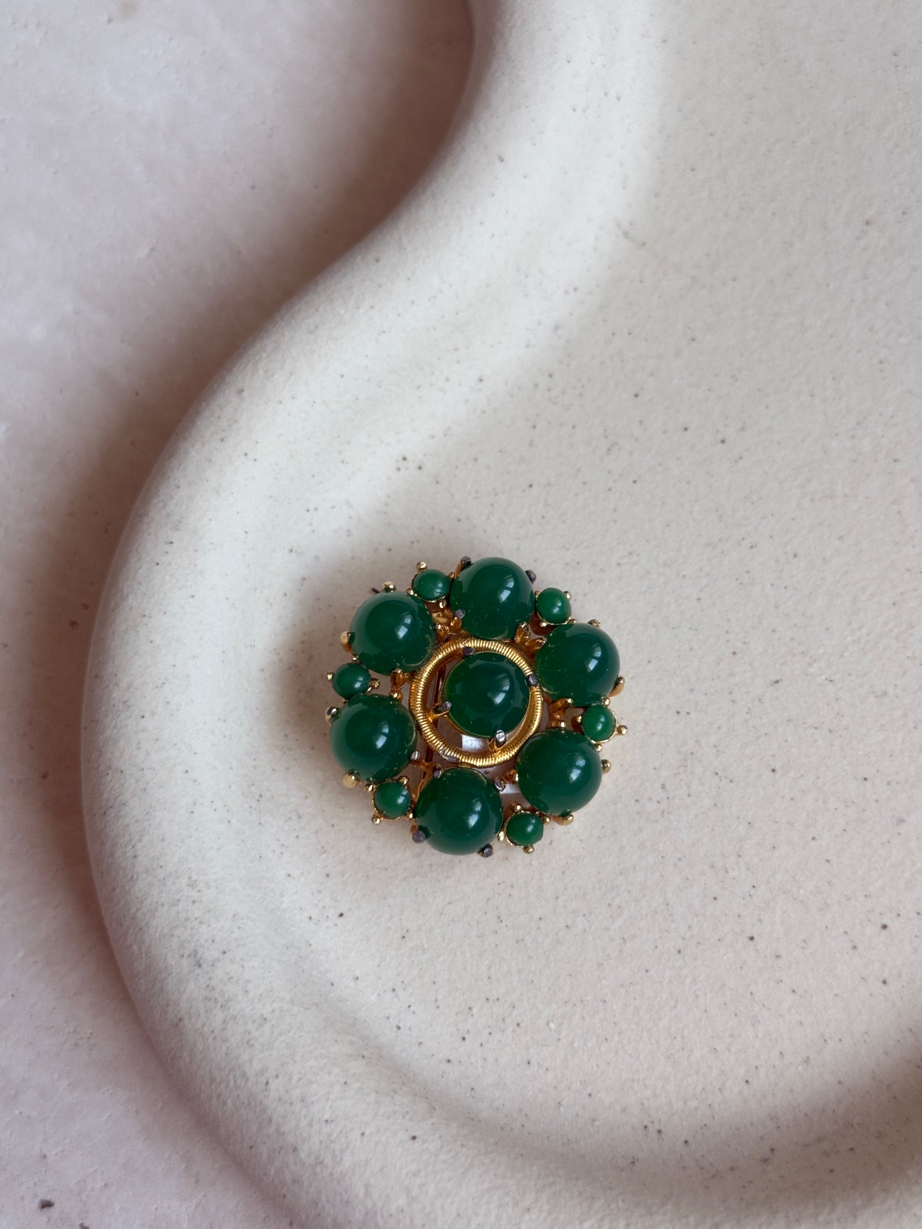 Broche de esfinge verde vintage