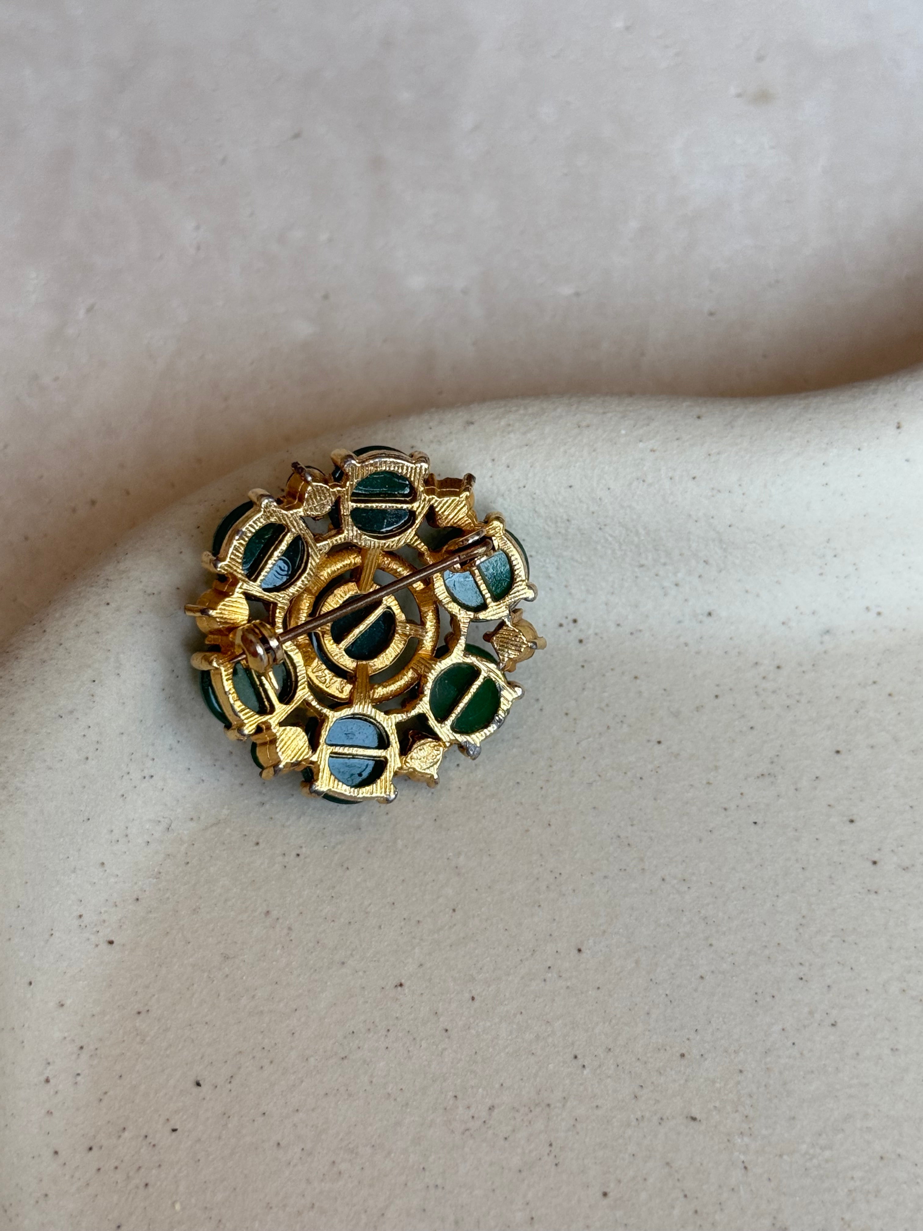 Broche de esfinge verde vintage