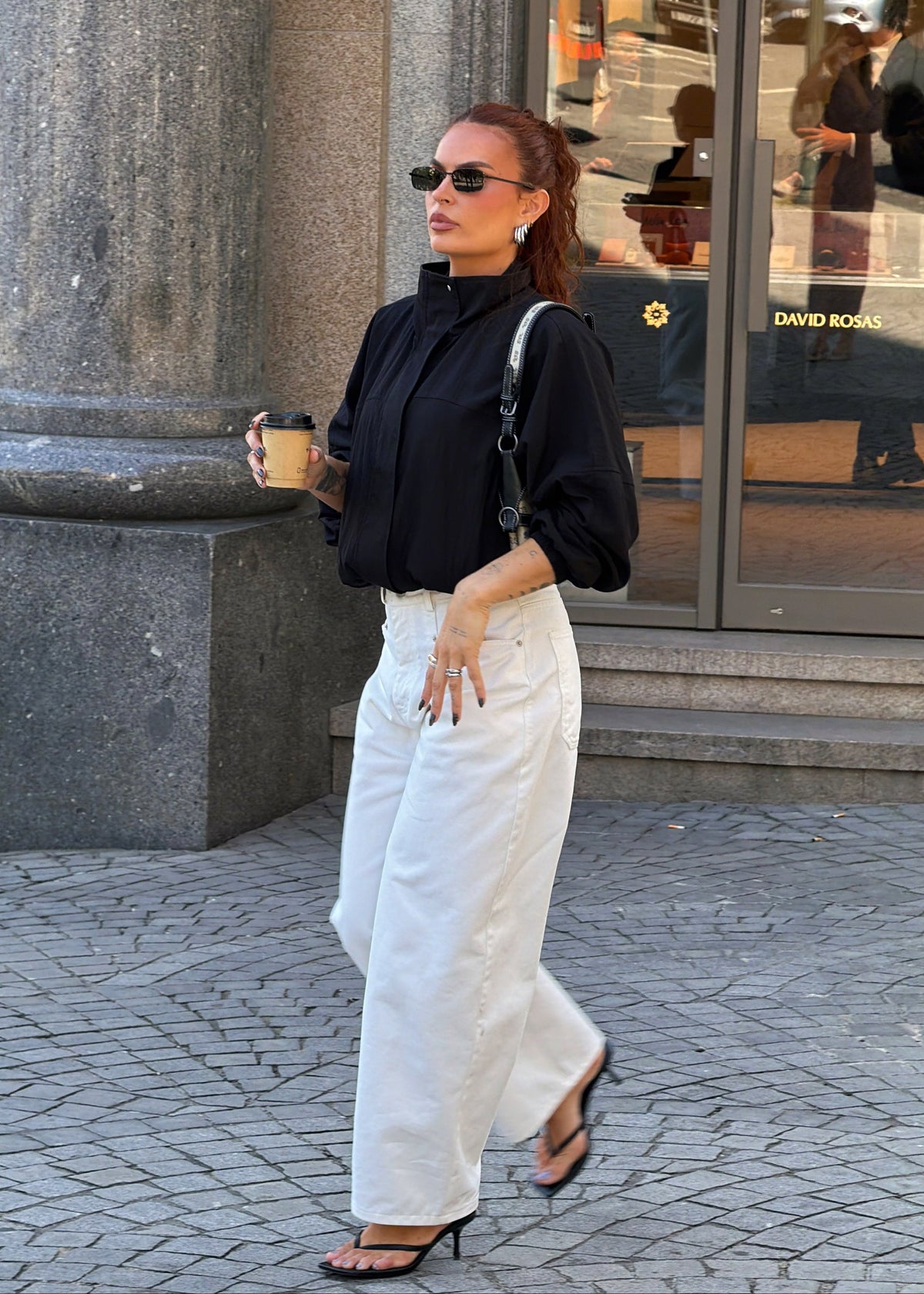 Jeans Ava Mid-Waist Barrel - White