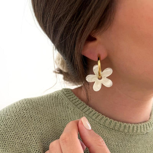 Créoles "Maria" écru acier-Boucles d'oreilles-instants-plaisirs-Instants Plaisirs | Bijoux