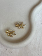 Vintage Orena Gold-Tone Leaf Earrings