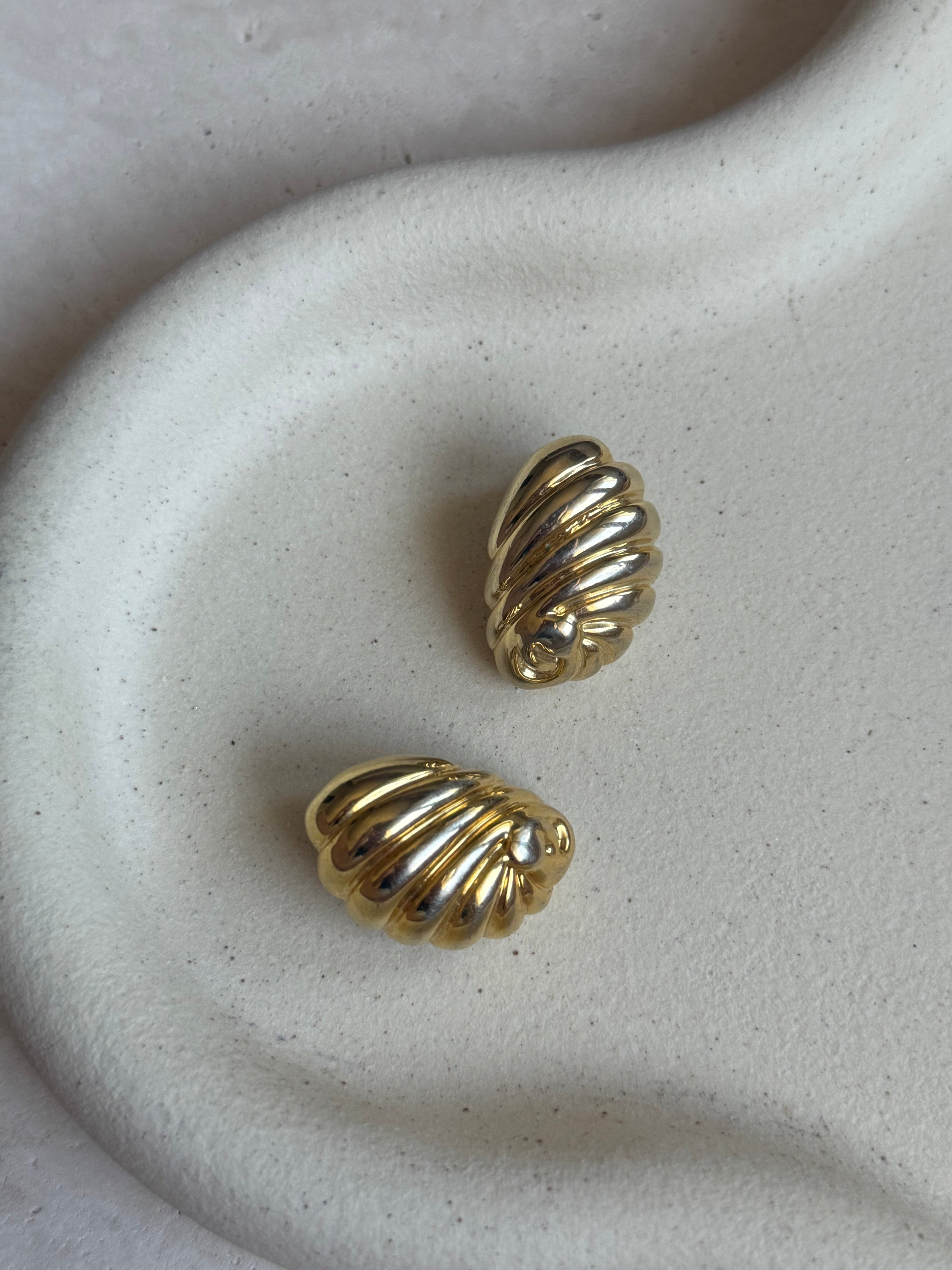 Boucles D’Oreilles Vintage Escargots Dorés